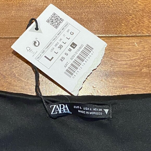 NWT Zara Satin Effect Crop Top long sleeves Size L - Picture 7 of 12